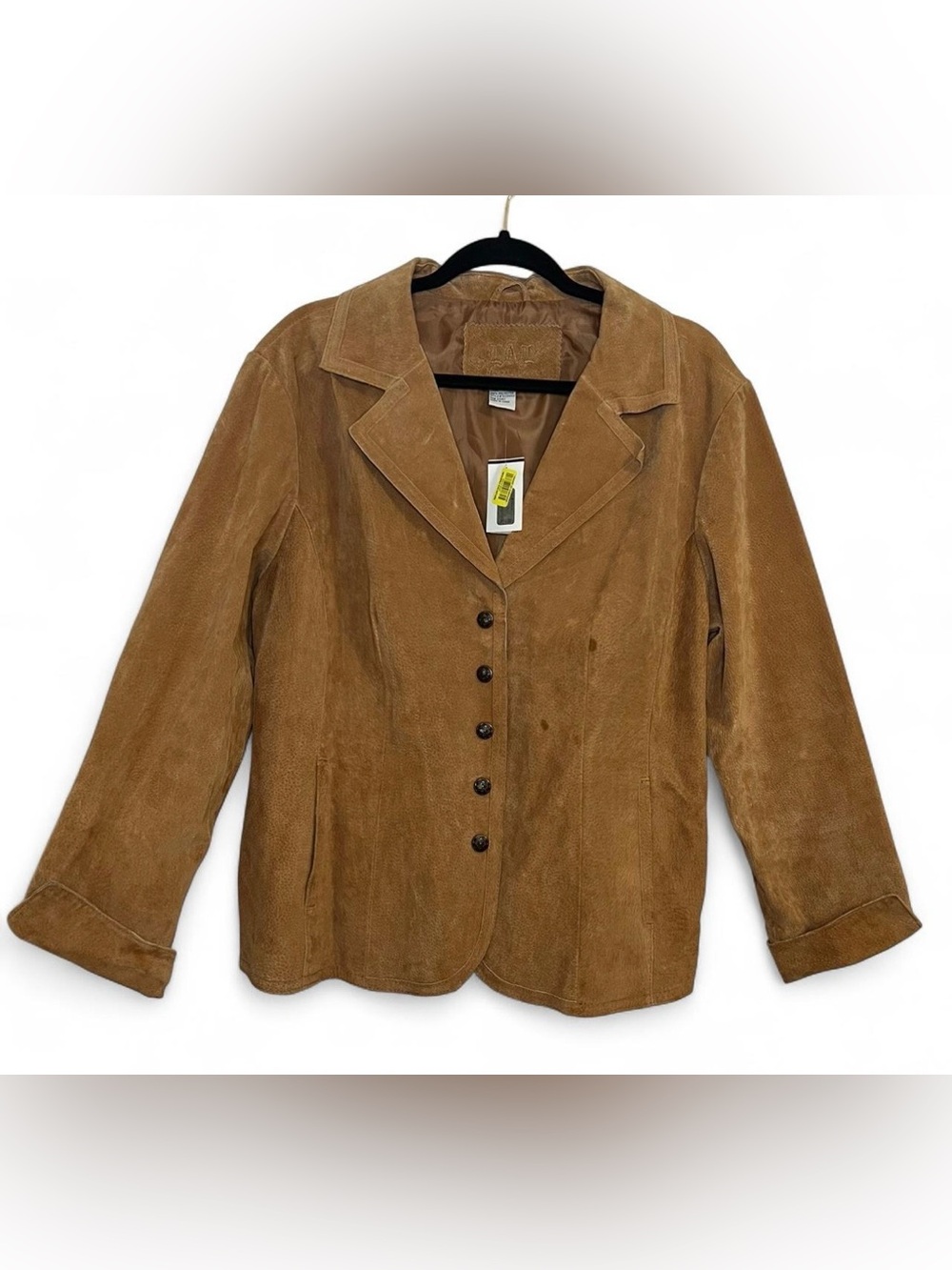 Live a Little Women's Suede Button Blazer - Tan Brown